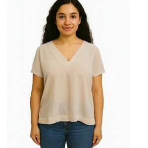 NWT DKNY Pink Chiffon Feminine Blouse Size L